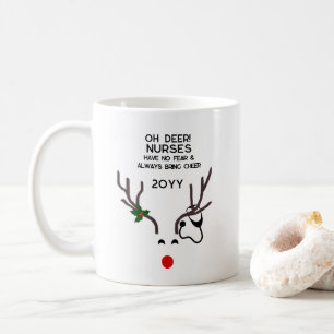 Funny Nurse Christmas Reindeer Coffee Mug