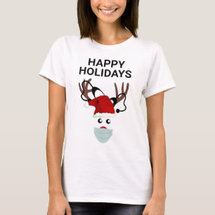 Funny Nurse Christmas Reindeer With Stethoscope T-Shirt