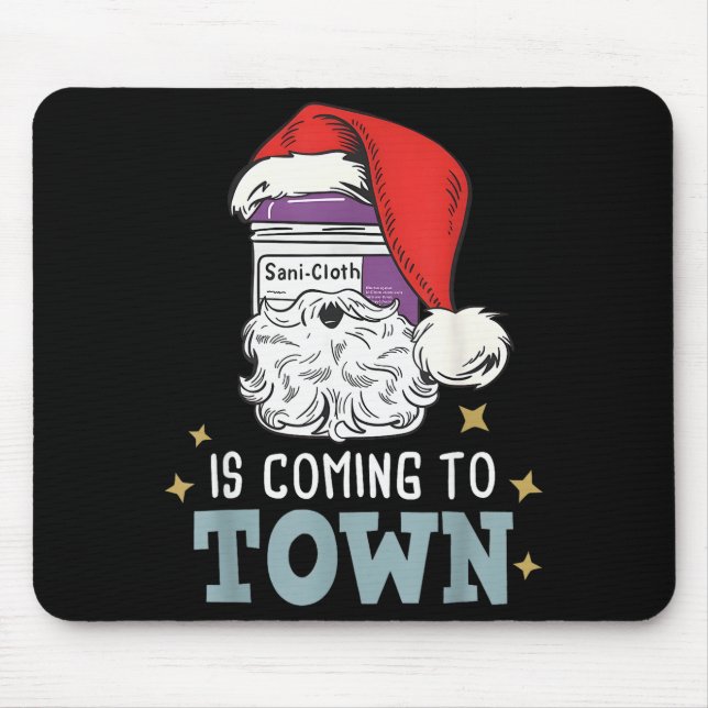 Funny Nurse Christmas Rn Tech Medical Istant Holid Mouse Mat (Front)