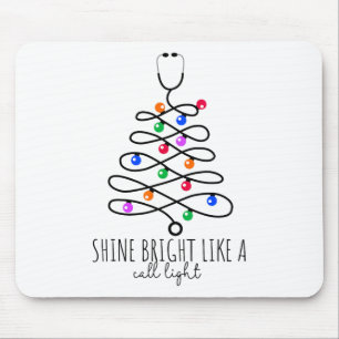 Funny Nurse Christmas Shine Bright Like A Call Lig Mouse Mat