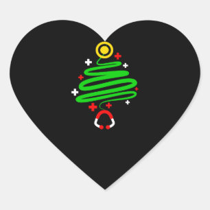 Funny Nurse Christmas Tree Stethoscope Gif Heart Sticker