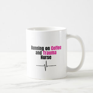 Funny Nurse Coffee Mug – Running on Coffee Nurse