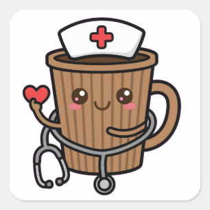 Funny Nurse Coffee Shirt, Nurse Fuel Shirt, Coffee Square Sticker