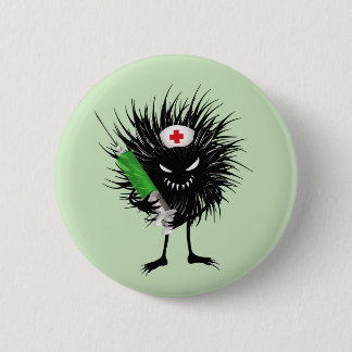 Funny nurse cool evil doctor 6 cm round badge