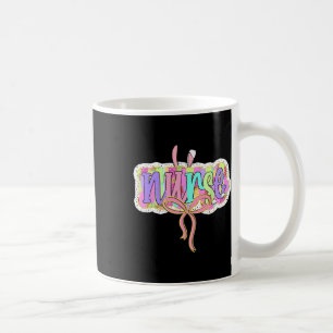 Funny Nurse Coquette Bow Brushstroke Doodle Bunny Coffee Mug