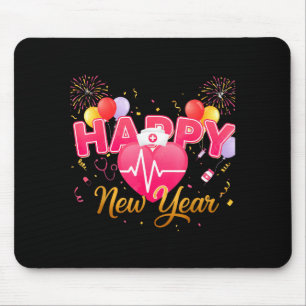 Funny Nurse Crew Heartbeat New Years Eve Party 202 Mouse Mat