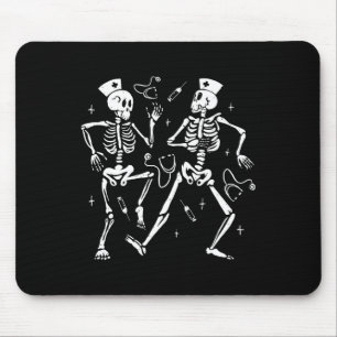 Funny Nurse Dancing Skeleton Halloween Skeleton Co Mouse Mat