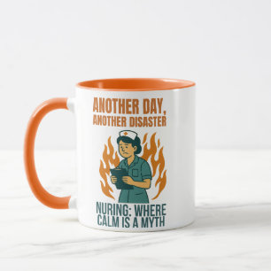 Funny Nurse Disaster Shirt – Flaming Chart Nurse Mug