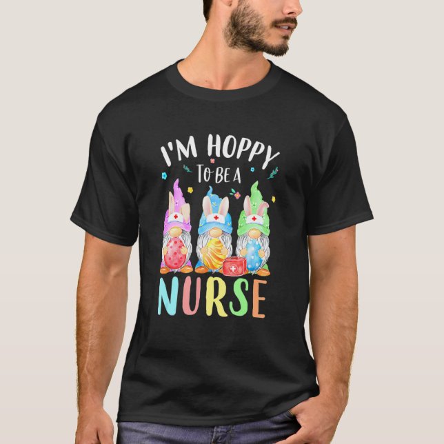 Funny Nurse Gnomes Easter Day  Bunny Eggs Rn Icu C T-Shirt (Front)