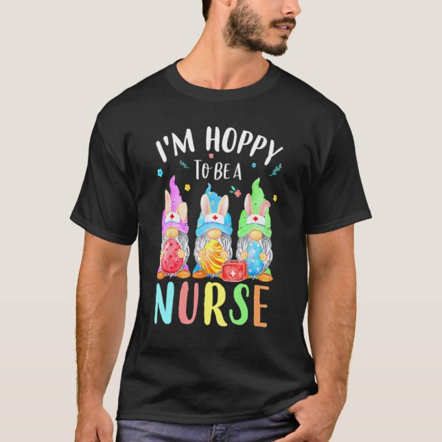 Funny Nurse Gnomes Easter Day  Bunny Eggs Rn Icu C T-Shirt (Front)