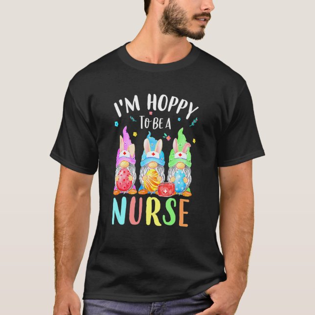Funny Nurse Gnomes Easter Day  Bunny Eggs Rn Icu C T-Shirt (Front)