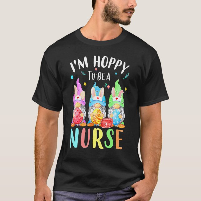 Funny Nurse Gnomes Easter Day  Bunny Eggs Rn Icu C T-Shirt (Front)