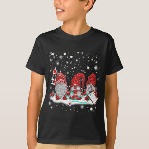 Funny Nurse Gnomes Santa Christmas Light Nursing L T-Shirt