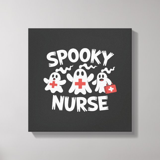 Funny Nurse Halloween Canvas Print (Front)