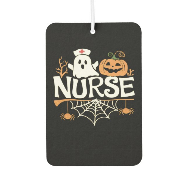 Funny Nurse Halloween Ghost Design Essential T-Shi Car Air Freshener (Front)