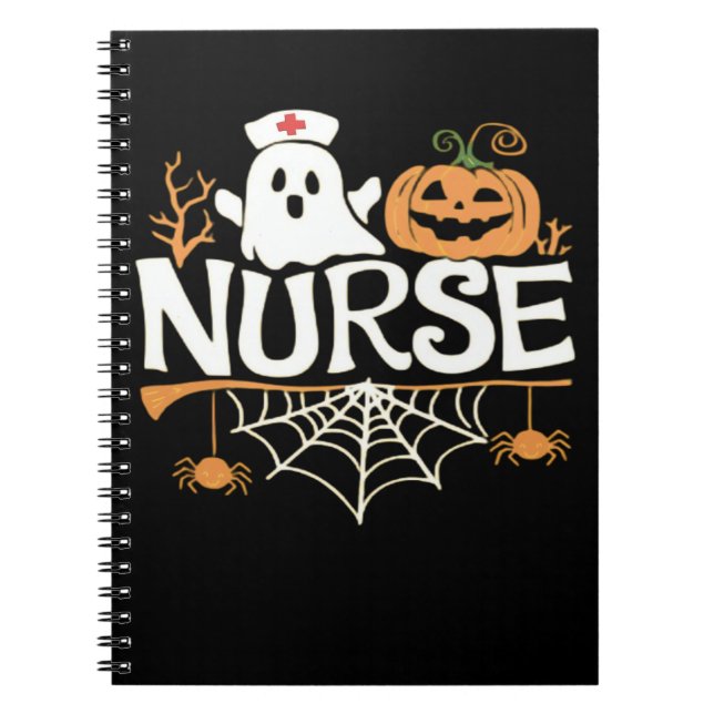 Funny Nurse Halloween Ghost Design Essential T-Shi Notebook (Front)