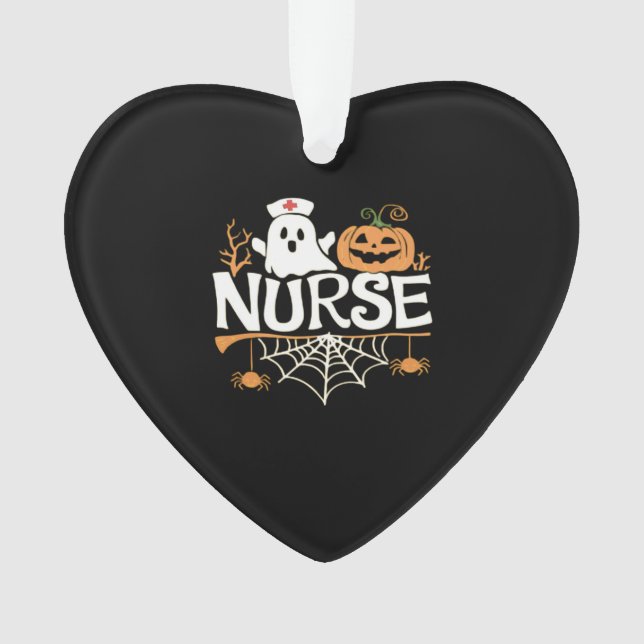 Funny Nurse Halloween Ghost Design Essential T-Shi Ornament (Front)
