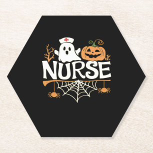 Funny Nurse Halloween Ghost Design Essential T-Shi Paper Coaster