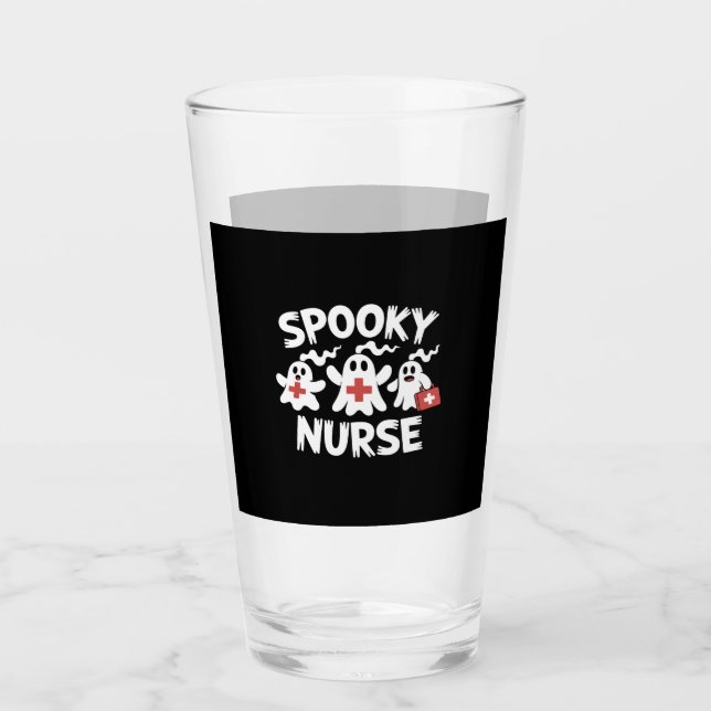 Funny Nurse Halloween Glass (Front)
