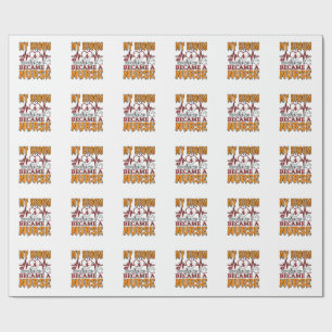 Funny Nurse Halloween My Broom Broke Vintage Shirt Wrapping Paper
