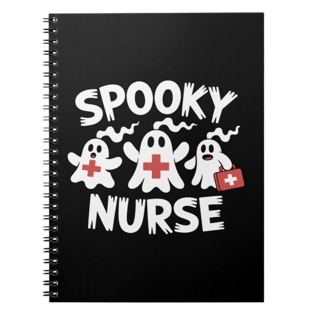 Funny Nurse Halloween Notebook (Front)