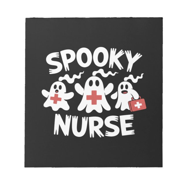 Funny Nurse Halloween Notepad (Front)