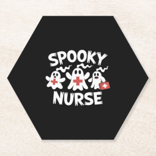 Funny Nurse Halloween Paper Coaster