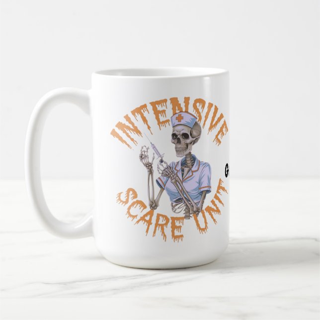 Funny Nurse Halloween Quote Intensive Scare Unit Coffee Mug (Left)