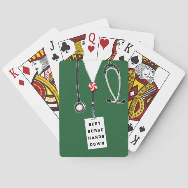 Funny Nurse Holiday Gift Playing Cards (Back)