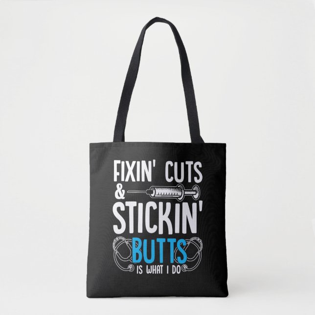 Funny Nurse Humor Physician Assistant Jokes Tote Bag (Front)