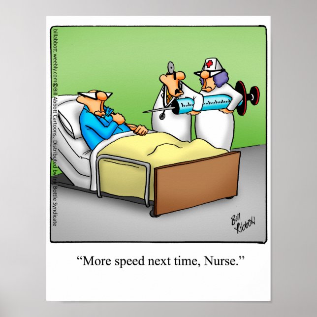Funny Nurse Humour Poster Gift (Front)