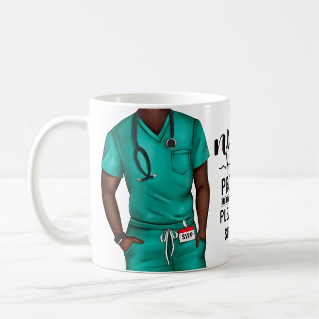 Funny Nurse in Progress Personalised Coffee Mug (Left)