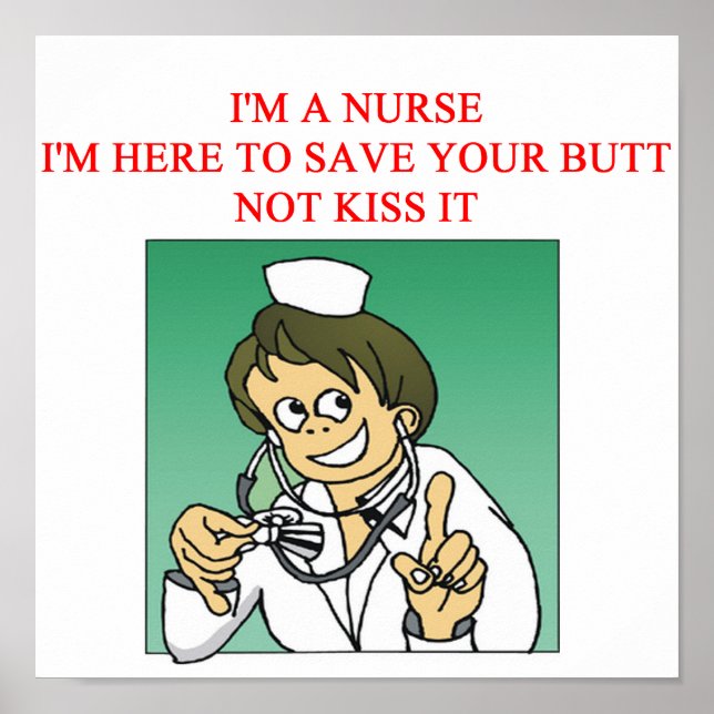 funny nurse joke poster (Front)