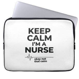 Funny Nurse Keep Calm Vintage Engraving Shirt Desi Laptop Sleeve