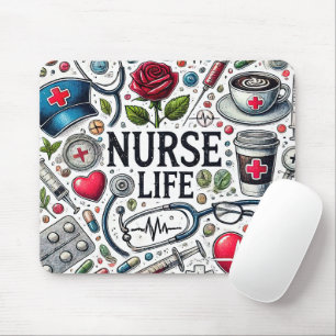 Funny Nurse Life Mouse Mat