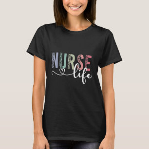 Funny Nurse Life RN LPN CNA Retro Leopard Nurse We T-Shirt
