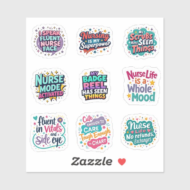Funny Nurse Life Sticker Sheet (Sheet)