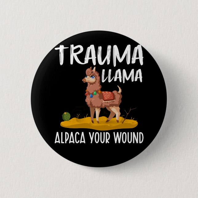Funny Nurse Llama Joke 6 Cm Round Badge (Front)