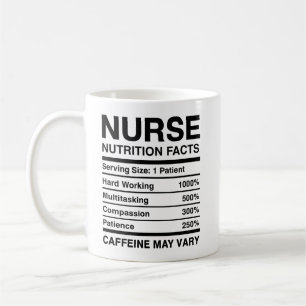 Funny Nurse Nutrition Facts Mug Modern Simple Gift