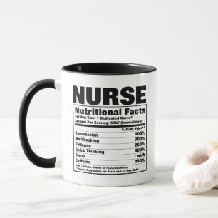 Funny Nurse Nutritional Facts Label Mug