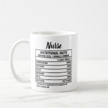 Funny Nurse Nutritional Value Gift Coffee Mug