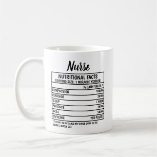 Funny Nurse Nutritional Value Gift Coffee Mug