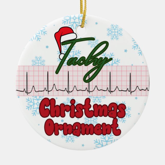 Funny Nurse Ornament. Doctor Ornament.  Ceramic Tree Decoration (Front)