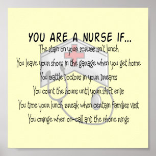 Funny Nurse Poster "You Are a Nurse If"