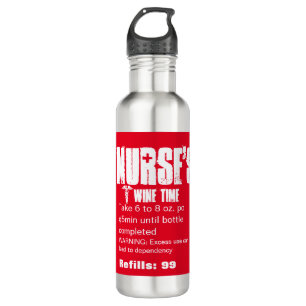 Funny Nurse Prescription Red White 710 Ml Water Bottle