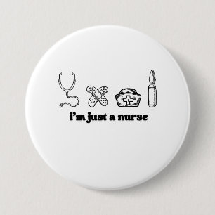 Funny Nurse Quote Medical Line Art Design 7.5 Cm Round Badge