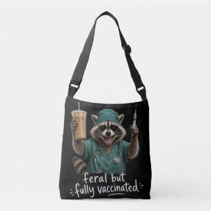 Funny Nurse Racoon Design Crossbody Bag