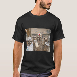 Funny Nurse Racoon Labour And Delivery Nurse Ld T-Shirt