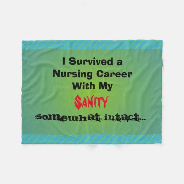 Funny Nurse Retirement Fleece Blanket (Front (Horizontal))