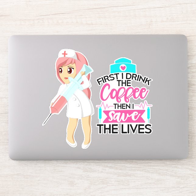 Funny Nurse Saying with Big Hypodermic Needle (Computer)